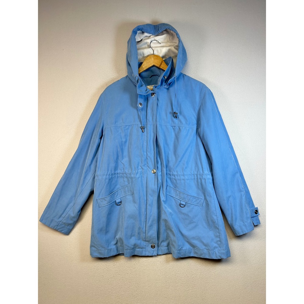 Coastal Gorpcore Studio Works Womens Large Blue Removable Hood Drawstring Parka